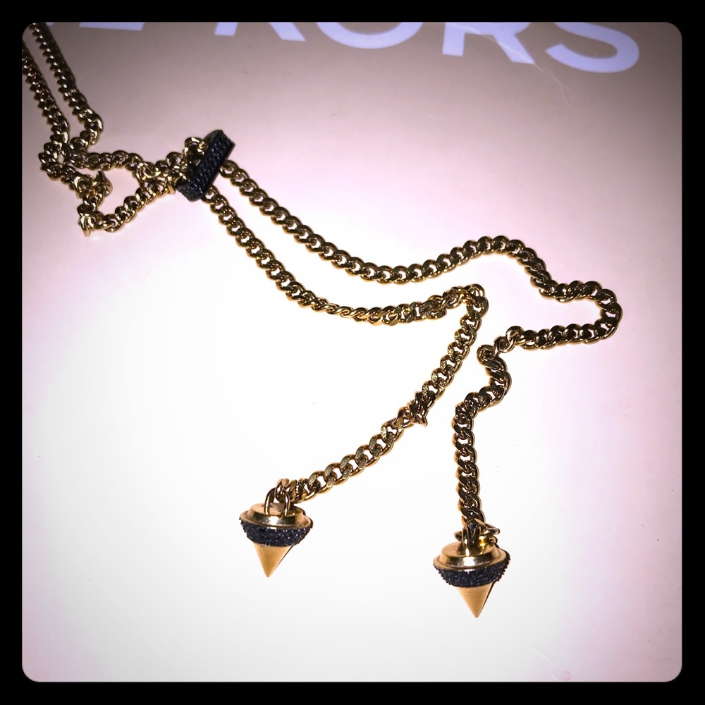 Adjustable long MK necklace